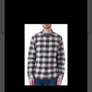 Lucky Brand Men’s Button Down Flannel Shirt. Small . Black/White.